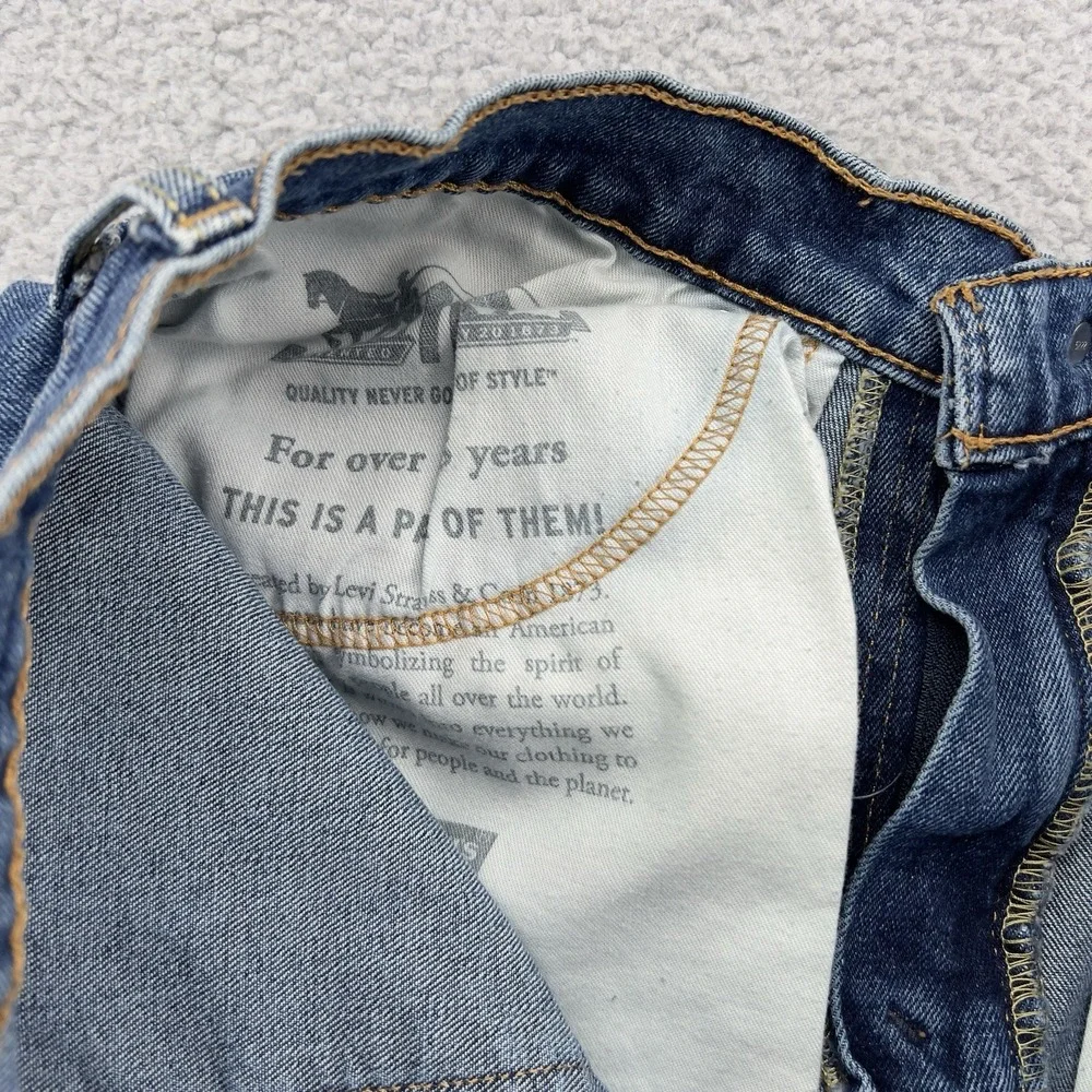 Levi's 505 Regular Fit Jeans Men's W33 L30 Blue Stretch Denim